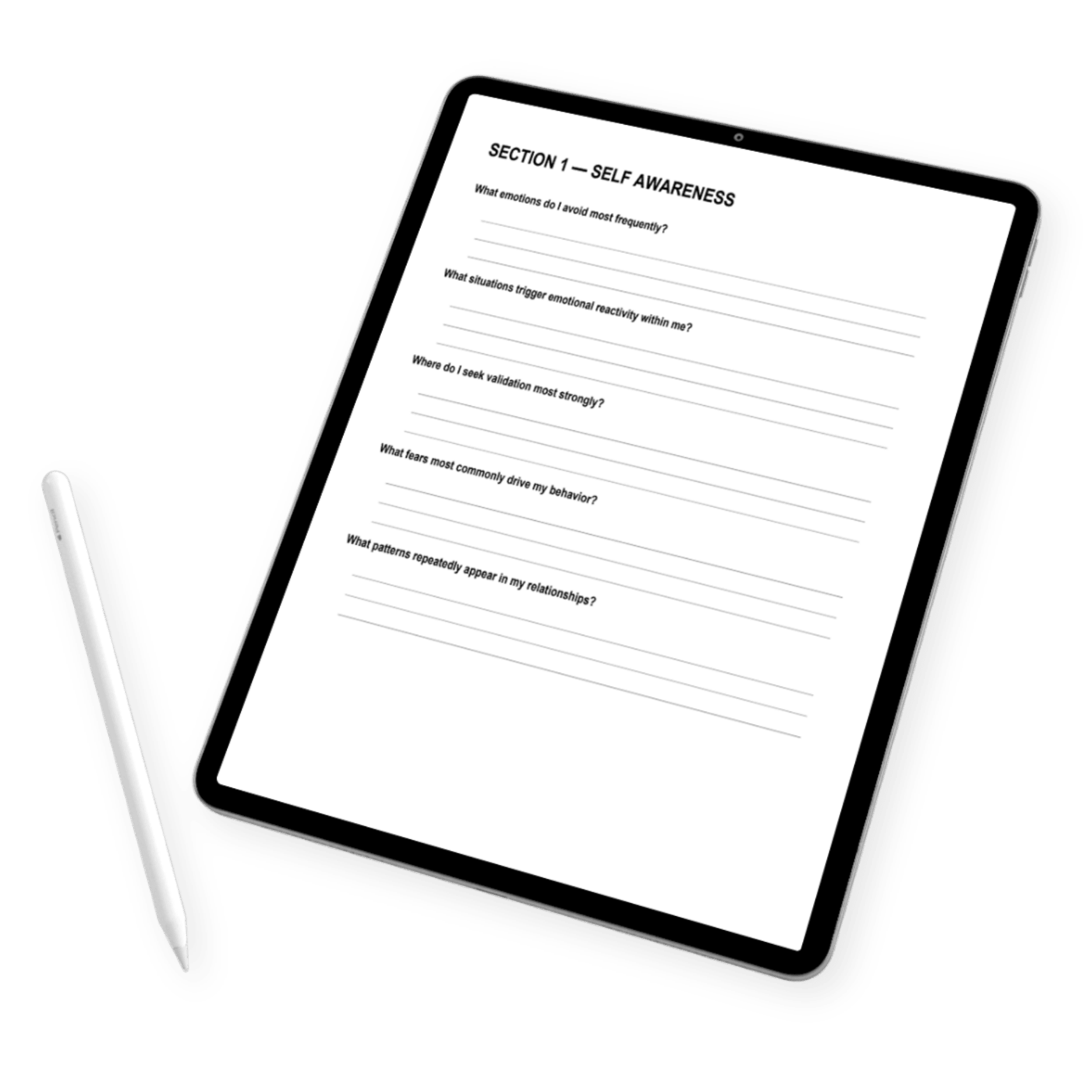 Masculinity Integration Reflection Workbook iPad Mockup