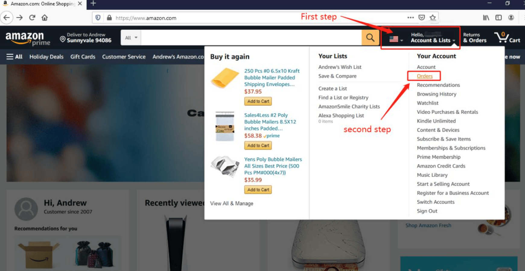 Amazon Order # Dashboard
